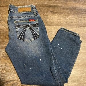 7 for all mankind cropped destructed jeans size 6 EUC